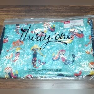 thirty-one Turquoise Mermaid Print Shopper Tote NIP